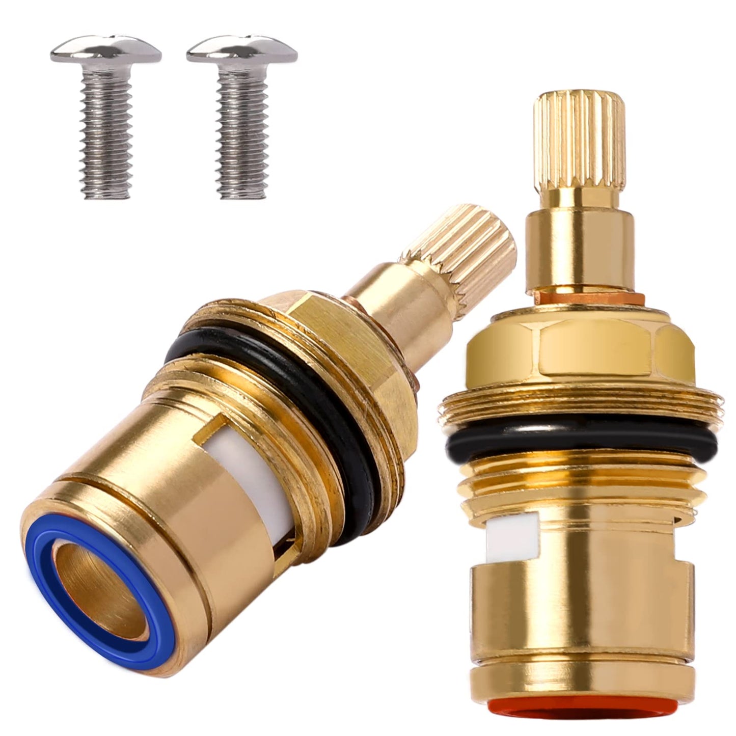 Sliverdew S541446_1 Brass and Ceramic Faucet Cartridge Replacement, Copper, for Bathroom Kitchen Tap Sink Faucet Repair