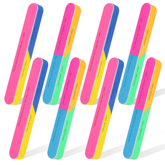 7 Way Nail Buffer Block,8 Pcs Professional Nail Buffer for Natural Nails, All-in-One Smooth & Buff & Shine for Nail Care