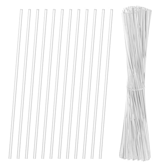 100 Pcs 10 Inch Acrylic Lollipop Sticks Cake Pops Sticks Clear Cake Pops Candy Sticks Treat Sticks Plastic Candy Stirring Rods Reusable Acrylic Sticks for DIY Candy Dessert Chocolate