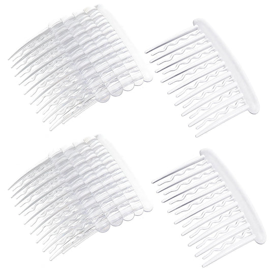 Hair Side Combs, 12 Pcs Hair Combs for Women Decorative Hair Combs for Styling Bridal Hair Comb Clips, Bridal Hair Accessories No Slip French Side Comb Veil Comb for Wedding Veil (Transparent)