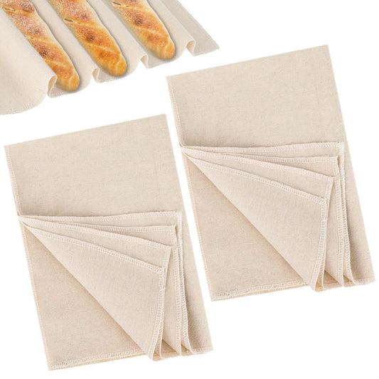 2 PCS Large Bakers Cloth Bread Fermented Cloth 45x75cm Professional Proofing Cloth Linen Bakers Couche Bread Fermented Cloth for Loaf Dough Preparation and Baking