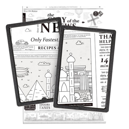 2 Pcs 5X Magnifying Glass for Reading, 7''x5'' Large and Lightweight Magnifier Provide Large Page Viewing Area Handheld Full-Page Magnifier for Low Vision Person and Reading Small Prints