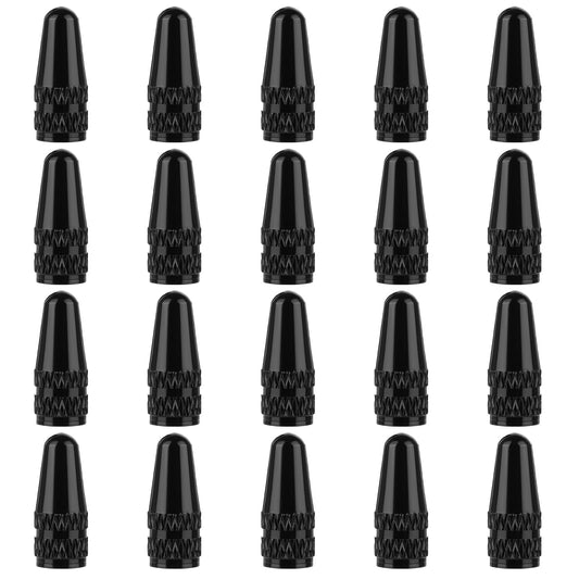 20 Pcs Bike Presta Valve Stem Caps Black Presta Valve Cap Aluminum Anodized Tire Air Stem Covers Bike Valve Stem Caps Use On Presta/French Valves for MTB Road Racing Bicycle