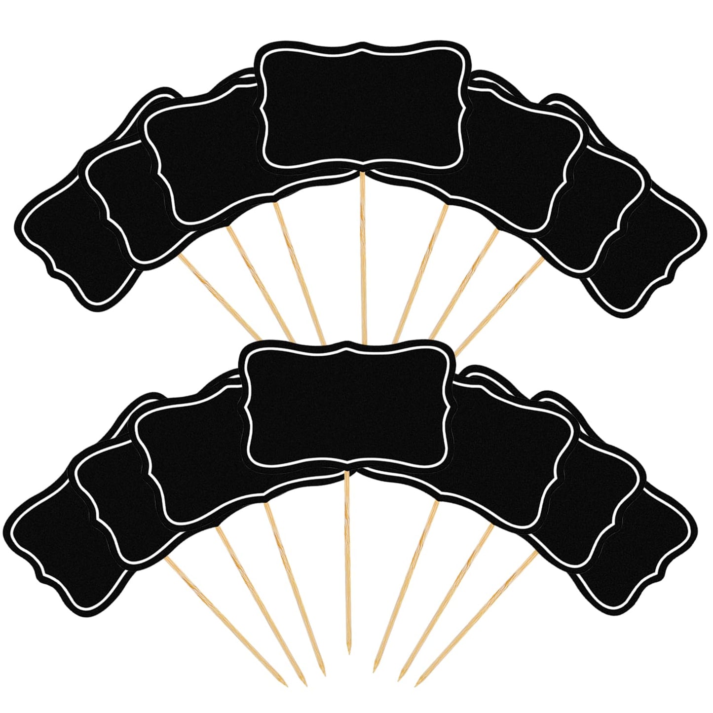 56PCS Party Food Labels for Buffet, Black Mini Chalkboard Signs for Food, Blank Toothpick Flags Cocktail Sticks Party Food Flags for Buffets to Write it On, Cupcake Toppers Cheese Labels