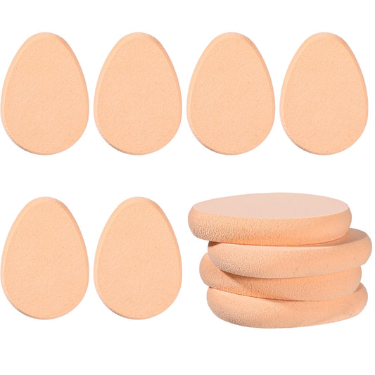 Make up Sponges for Foundation, 10 Pieces Flat Foundation Sponge Beige Cushion Foundation-Puff Smooth Make up Sponges for Face Natural and Easy Soft Long-Lasting Professional Makeup