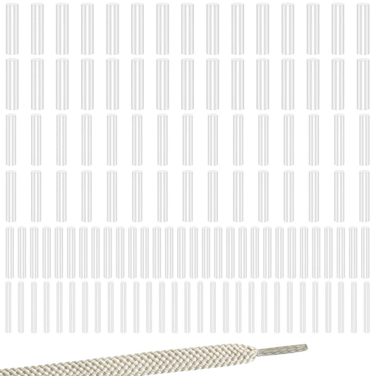 120 PCS Systolic Shoelace Tips, 4 Size Clear Shoe Lace Ends Tips Invisible Heat Shrink ShoelaceIing Caps Sneaker Shoe Lace Shortening Repair Aglet Tip Clear Heat Shrink Shoelace for Most Sneaker Shoes