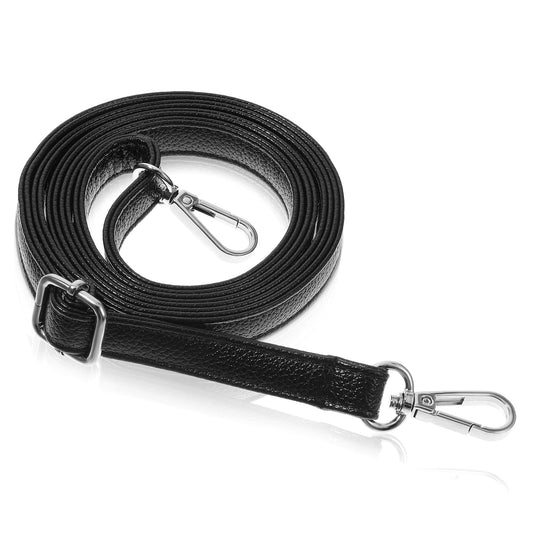 Purse Straps Replacement Crossbody Adjustable Purse Strap Black Leather Strap for Purse Bag Strap Crossbody with Metal Buckle Leather Purse Strap for Woman Bag Purse Handbag(30-55 inch)