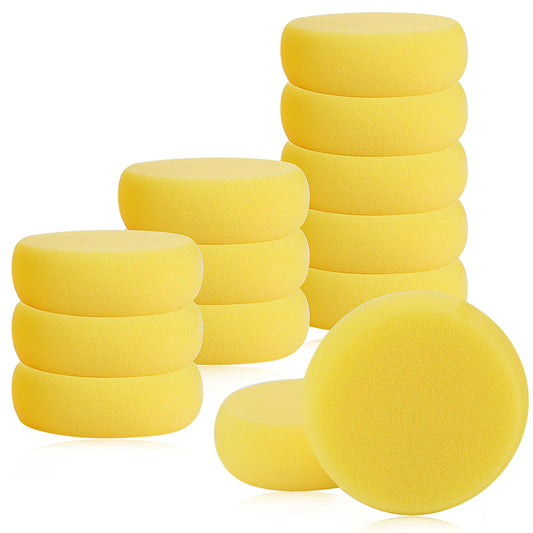 12 Pcs 3 Inch Round Painting Sponge Watercolor Synthetic Sponges Applicator Craft Clay Sponge Face Paint Sponges Artist Sponges for Crafts Pottery Ceramics Watercolor Yellow