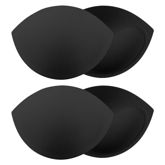 Psyqtsuary 2 Pairs Women's Push Up Bra Pads Inserts Breast Enhancers,11.5 * 8.5cm, Bra Cups Insert or Sew In, Large Cup Bust Lifter, Breast Enhancer Cups Fits A Cup, Black（S）