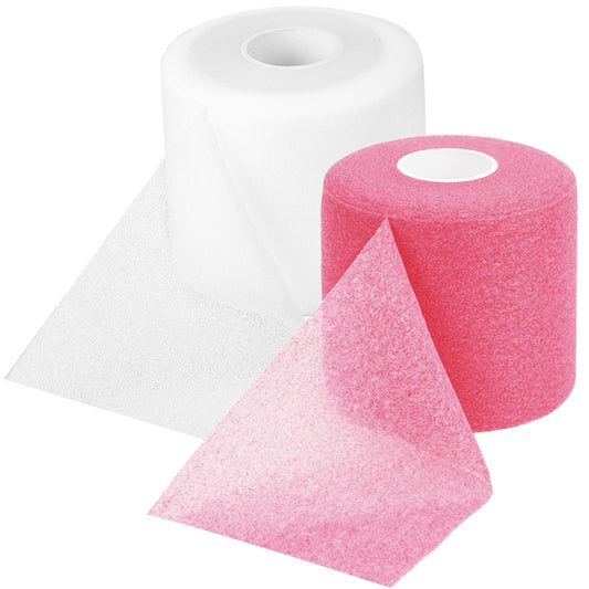 2-Roll Pre Wrap Tape Athletic, 2.75" x 30 Yards Prewrap Athletic Tape, Underwrap Tape Athletic,Pre Wrap for Hair, Sports Tape for Hair, Ankles, Wrists, Knees, Hand Joints(Pink+White)