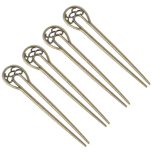 4pcs Large French Hair Pins Metal U Shaped Hairpin Vintage Hair Sticks Hair Fork Pins Hair Accessories for Women Girls