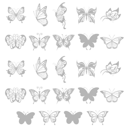 24 Pcs Large Size Butterfly Anti Collision Window Clings Bird Alert Static Clings Large Size Anti-Collision Window Stickers Prevent People and Bird Strikes on Window Glass