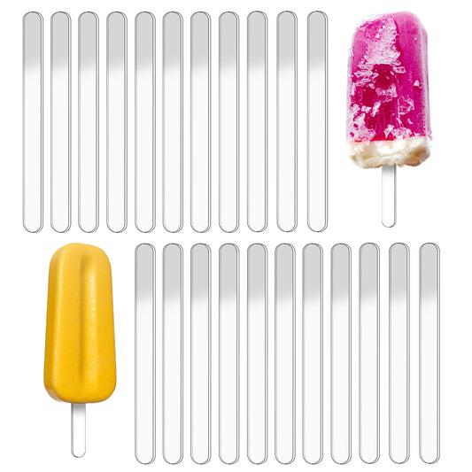 Reusable Acrylic Cakesicle Sticks, 30pcs Clear Acrylic Sticks, Reusable Ice Cream Sticks, Ice Cream Sticks, Cake Molds, Cake Sticks for Homemade Ice Cream, Cakes, Desserts (Transparent)