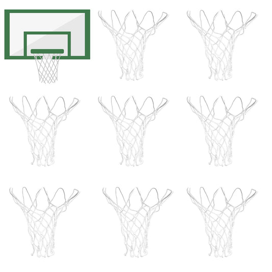 8 Pieces Small Basketball Net Replacement Mini Heavy Duty Basketball Nets 8 Loops Little Basketball Net for Room Indoor Outdoor Door Wall 8"-10.25" Hoop