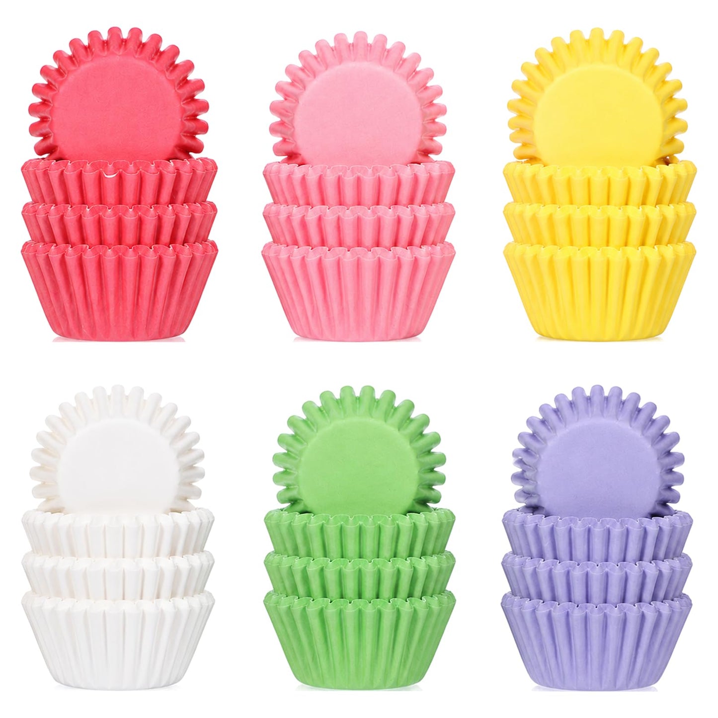 600 Count Pastel Mini Cupcake Liners, Colorful Paper Baking Cups