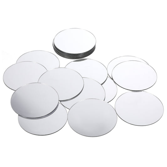 20Pcs Mini Size Acrylic Round Mirror Circles Craft Mirror Tiles Self Adhesive Mirror Stickers Decorative Mosaic Mirror Sheets for DIY Crafts, Wall Decor, Jewelry Making(2 Inch)