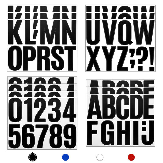 13 Sheets Alphabet Stickers Large 4 Inch Sticky Waterproof Address Sign Vinyl Letter Number Stickers Labels for DIY Crafts Mailbox Notebook Truck Outside Signs (Black)