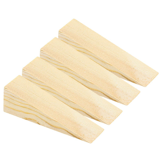 4 PCS Door Wedge Stopper Wooden Shims Non Slip Triangle Firefighter Wedge Security Door Stopper Doors Stop Wedges Fit for Bottom of Doors on Tile, Concrete, Carpet, Wooden Floor, Solid Block