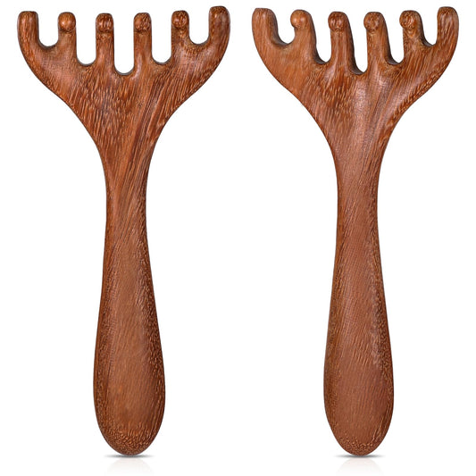 2 Pack Wooden Head Massager ScalpPortable Head Scratcher Massager for Relaxation Reduction Heads Massage Tool Scalp Massagers Wood Comb for Mother, Sister and Lover Scalp Meridians