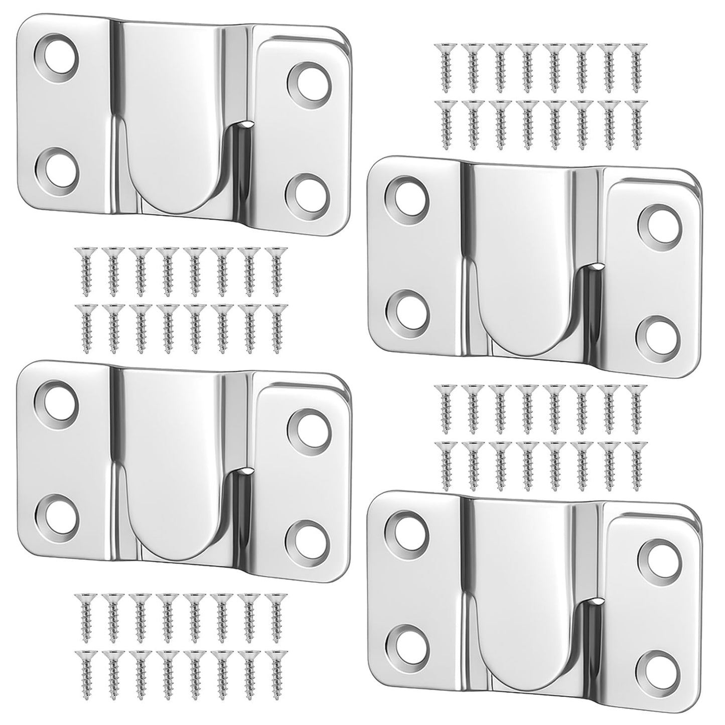 4Pairs Flush Mount Bracket with Screws, Intermeshing Heavy Duty Photo Frame Hook, 54 x 30mm Intermeshing Furniture Connector for Large Picture Display, Art Gallery Wall Mount Hardware