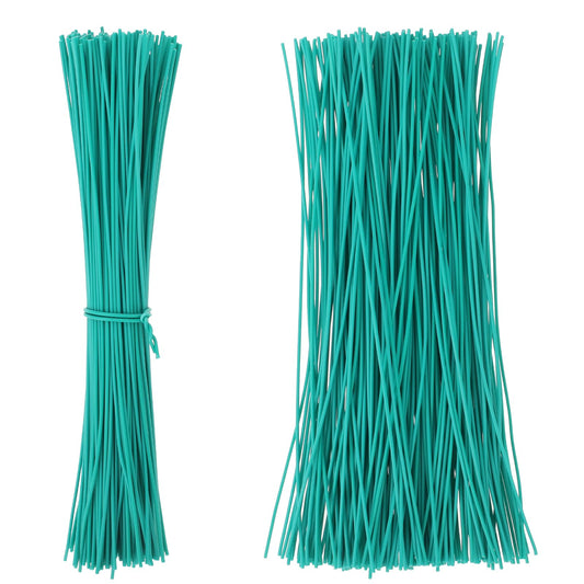 200 PCS Garden Wire Green Twist Tie Plastic Twist Ties for Gardening Plant Ties for Climbing Plants Plant Stakes Round Twist Ties for Variety Bags, Vines and Wrapping Cords Christmas Decor(6'')