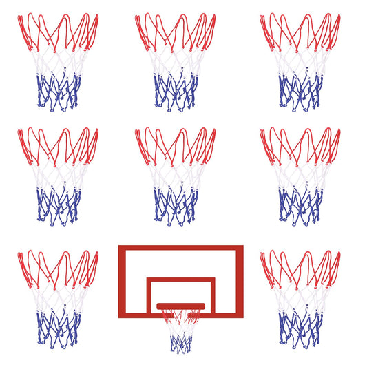 8 Pcs Mini Basketball Nets Replacement for 8"-10.25" Basketball Rims with 10 Loops, Nylon Small Basketball Hoop Net Outdoor Indoor Basketball Net