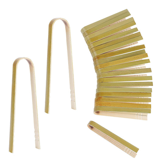 20 Pcs Mini Wooden Tongs Wooden Tongs Disposable Cooking Utensils Bamboo Tongs, 4 Inch Buffet Tongs Cooking Tongs for Cooking Bamboo Toast Tongs Bread Pickles Home Use