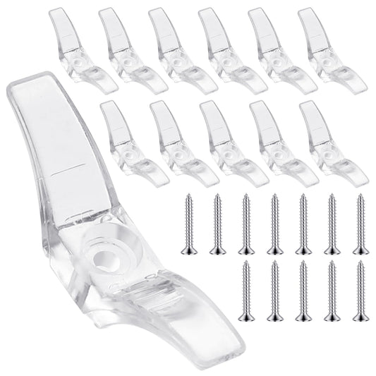 Blind String Holder, 12 PCS Cord Cleats for Blinds Rope Cleat with Screws Plastic Transparent Window Cord Cleats Blind Cord Holder Safety Wraps for Home Office Window Blinds Sun Shades Ropes
