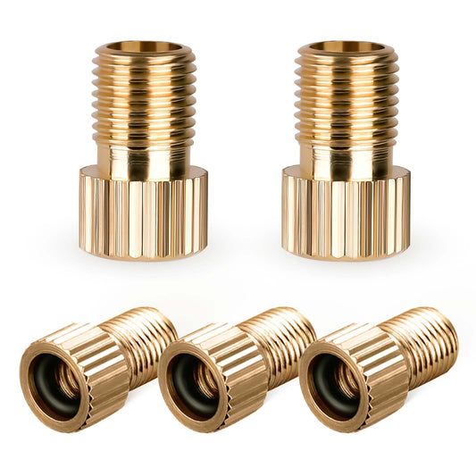 Pack of 5 Bicycle Valve Adapters All Valve Adapters with Sealing Ring Bicycle, Car Valve Adapter Air Pump Adapter French Valve Adapter for Bicycle Pump Floor Pump Air Ball Pump