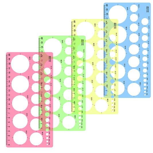 4 Pcs Circle Template Geometric Stencils Stencil Maker Rulers Digital Measuring Templates Circle Drawing Tool for Office School Building Formwork Drawings