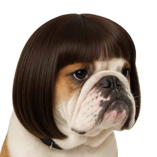 Funny Dog Wig, Adjustable Pet Wig Funny Dog Costumes Elastic Headgear Trimmable Cosplay Costumes for Small Medium Large Dogs Cat Wigs Dress Up Decoration for Halloween Christmas Parties