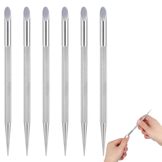 6Pcs Metal Nail Pedicure Cleaner Dead Skin Polish Peeler Stainless Steel Cuticle Pusher for Fingernail Toenail, Nail Polisher Tools
