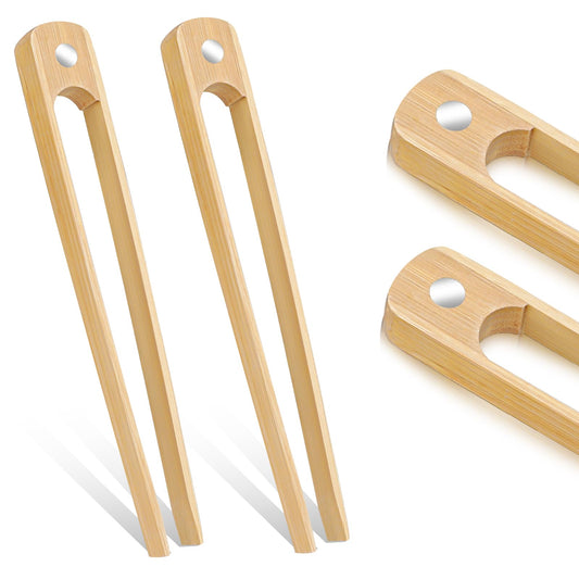2 Pcs Toaster Tongs with Magnet 8.7 Inch Bamboo Toast Tongs Magnetic Bamboo Toaster Tongs Wood Toast Tongs Bamboo Tongs for Toaster Natural Wood Kitchen Utencil for Cooking