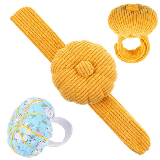 Jxiwfvl Pack of 2 Pin Cushions Wrist for Sewing, 22 x 7.5 cm, Cute Pin Cushions for Crafts, DIY Needle Holder, Sewing Needle Cushion with Elastic Band for Quilting
