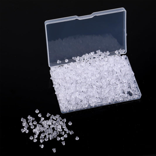1200PCS Clear Earring Back, Rubber Earring Backs Silicone Earring Backs, Soft Clear Earring Backings for Studs Earring Safety Backs, Hypoallergenic Silicone Earrings Backs Stopper Replacement Women