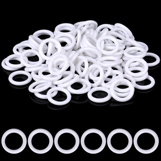 100 Pieces Roman Blind Curtain Rings, O-Rings Plastic Rings for Roman Shades, White Plastic Curtain Rod Rings Plastic Rings for Crafts Cafe Curtain Rings DIY Roman Shade Kit Roman Shade Hardware