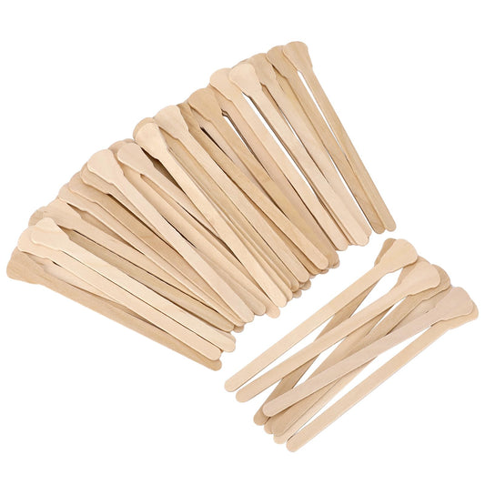 100 Pieces Eyebrow Wax Sticks Wood Craft Sticks Small Hair Removal Sticks Face Body Hair Removal Sticks Waxing Applicator for Face Eyebrows Leg