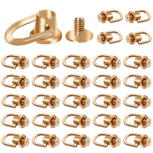 40 Pieces Ball Studs Rivets Ball Post Head Buttons 180° Rotatable D Ring Stud Screw Ball Post Head Buttons Screwback Rivet Studs for Diy Leather Craft Backpack Belt Purse Wallet Handbag