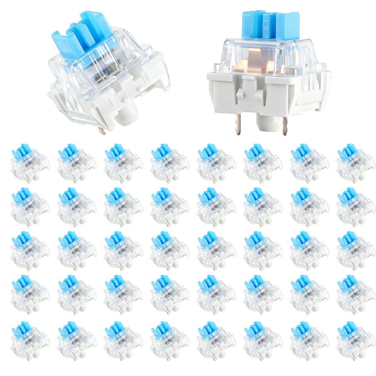 Zyghjort Keyboard Switches, 50 Pcs 3 PIN Blue Keyboard Clicker Replacement Dustproof Mechanical Keyboards Switches for Mechanical Gaming Keyboards