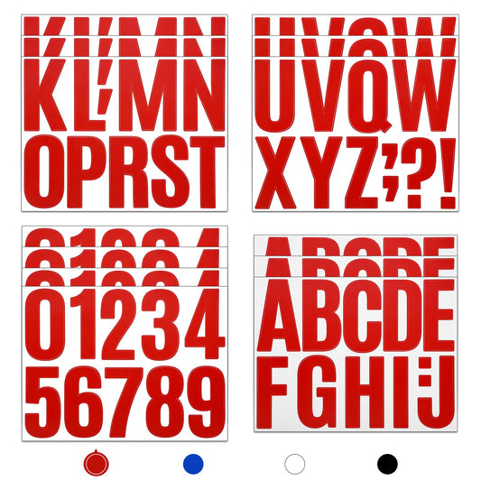 13 Sheets Alphabet Stickers Large 4 Inch Sticky Waterproof Address Sign Vinyl Letter Number Stickers Labels for DIY Crafts Mailbox Notebook Truck Outside Signs (Red)