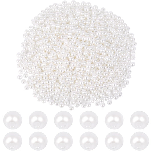 6mm White Pearl Beads, 1000 Pieces Plastic Pearls for Crafting Small Artificial Pearls Round Loose Pearls Beads with Holes for Bracelets Necklaces Earrings Jewelry DIY Crafts Making Supplies