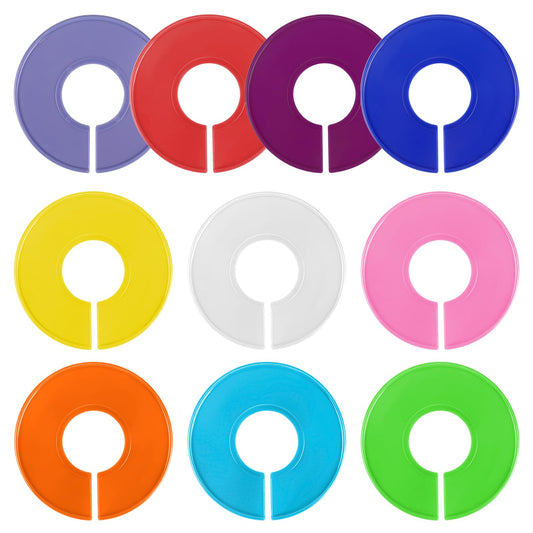 Mozeat Lens 10 Pcs Closet Dividers for Hanging Clothes, Color Plastic Hanger Tags Clothing Rack Dividers Round Closet Labels Reusable Wardrobe Hanger Separator ?10 Colors?