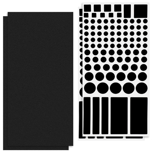 LED Light Blocking Stickers 4 Sheets Light Dimming for Routers LED Filters 2 Sheets All Black Dimming 50% ~ 80% of LED Lights Covers Blackout for Electronics Glass Surfaces Indoor Use