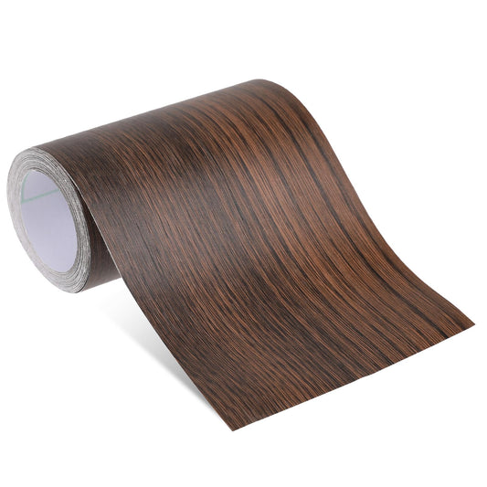Mozeat Lens Wallpaper Border, 11 Yard Wood Grain Border Removable PVC Mirror Frame Sticker Waterproof Kitchen Bathroom Wall Decor 3.93" x 393"