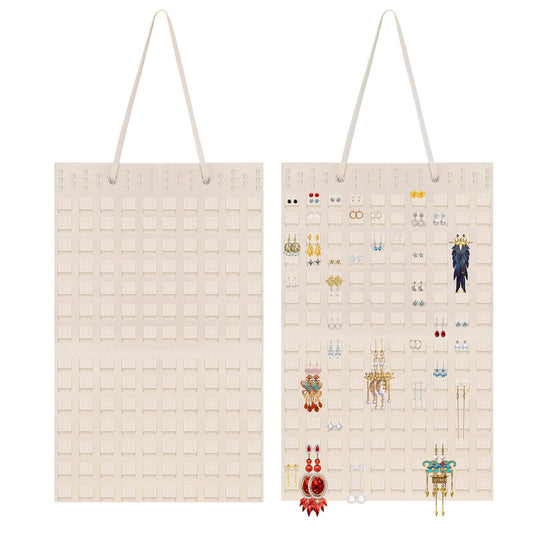 KALIONE Hanging Earring Holder, Large Hanging Earrings Organizer, Holds Up To 300 Pairs, Earring Hanger Earring Display Hanging Organizer for Earrings, Women and Girls (Beige)