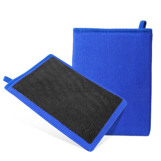 Mozeat Lens Car Clay Mitt Microfiber Clay Bar for Car Detailing Care Cleaning Wash Mitt for Removal Auto Clay Mitt for Household and Car Washing Detailing (Blue)