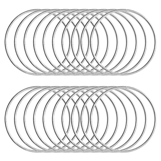 KALIONE 20 Pcs 3 Inch Metal Rings for Craft Silver Hoops Floral Macrame Hoops Rings for DIY Crafts Macrame Dream Catcher Supplies(Silver,3 inch)