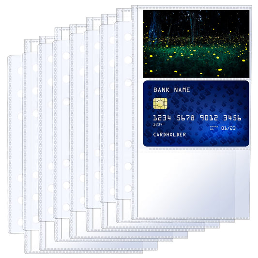 40 Pieces Binder Pockets, 3 Pocket Holder Sleeves Business Cards Binder Inserts for 3 Ring Binder, Waterproof Clear PVC Refill Pockets with 6 Holes for Credit K-pop Photocard Folder Cards Organizer