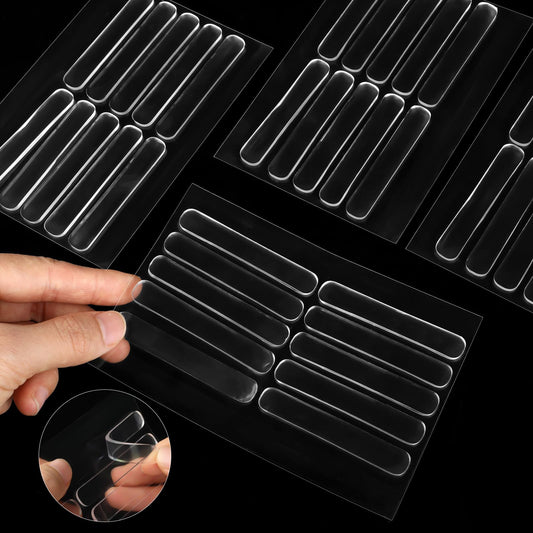 40 Pcs Cabinet Door Bumper Soft Cabinet Bumpers Clear Glass Table Top Anti Slip Pads Mini Bumper Pads Rubber Bumpers Self Adhesive for Door Furniture Sound Dampening(2.4 * 0.3inch)