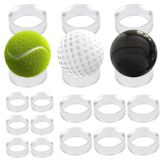 18Pack Crystal Sphere Stand,Clear Acrylic Sphere Display Stand Crystal Sphere Holder,3 Sizes Round Display Stands For Baseball,Crystal Ball,Golf Ball,Softball,Tennis Ball,Marbles,Spheres, Collections